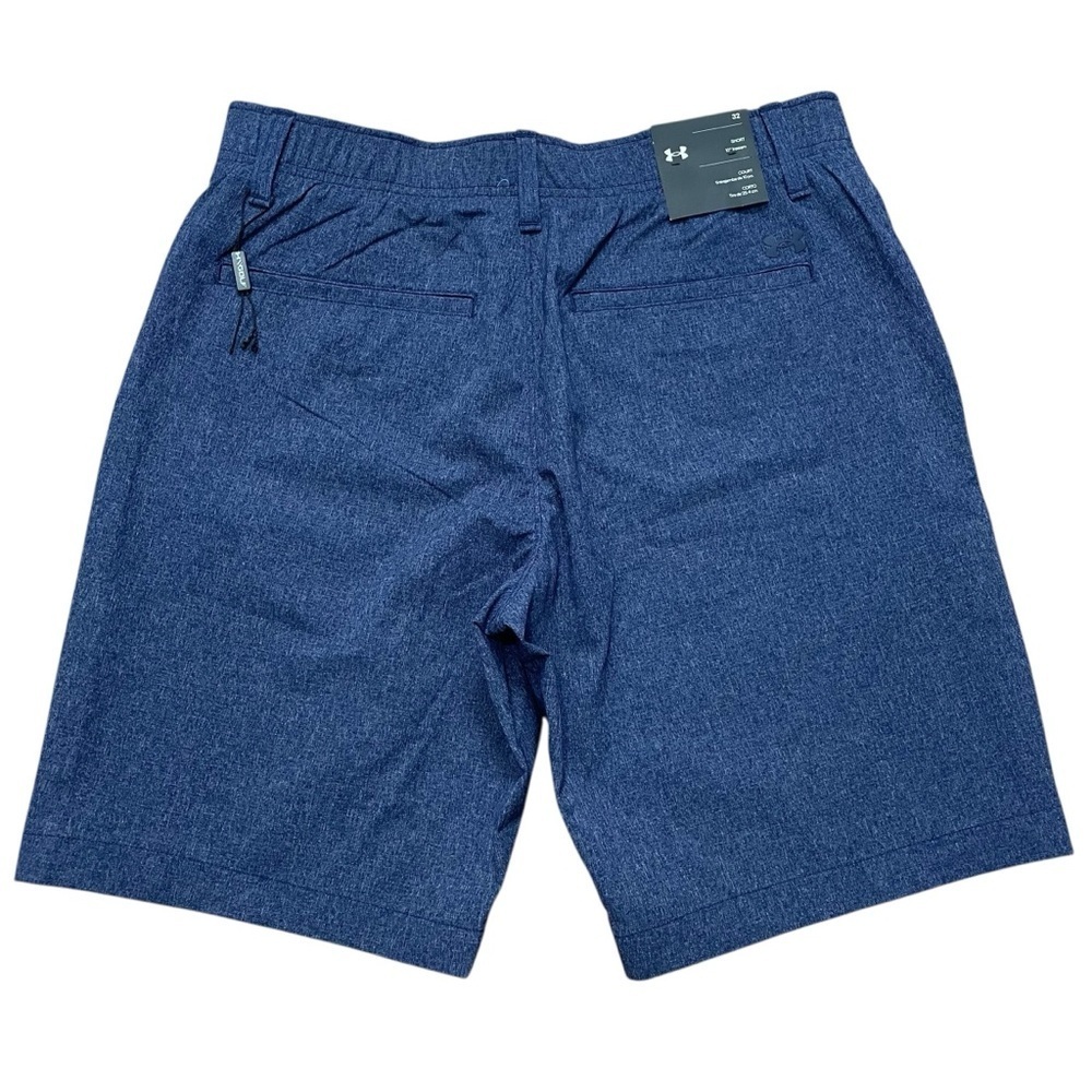 UNDER ARMOUR Golf Vented Shorts Men’s Size 32 Dark Blue 10" Inseam 4 Way Stretch - Picture 3 of 7